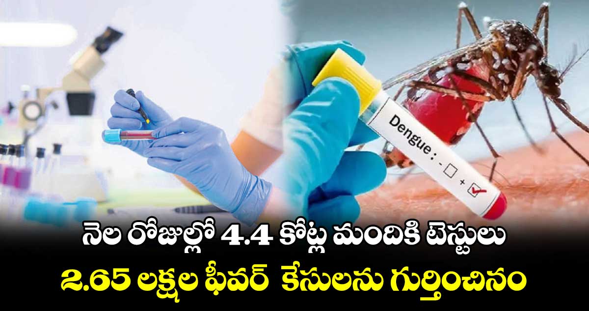 నెల రోజుల్లో 4.4 కోట్ల మందికి టెస్టులు..2.65 లక్షల ఫీవర్  కేసులను గుర్తించినం : డీహెచ్​