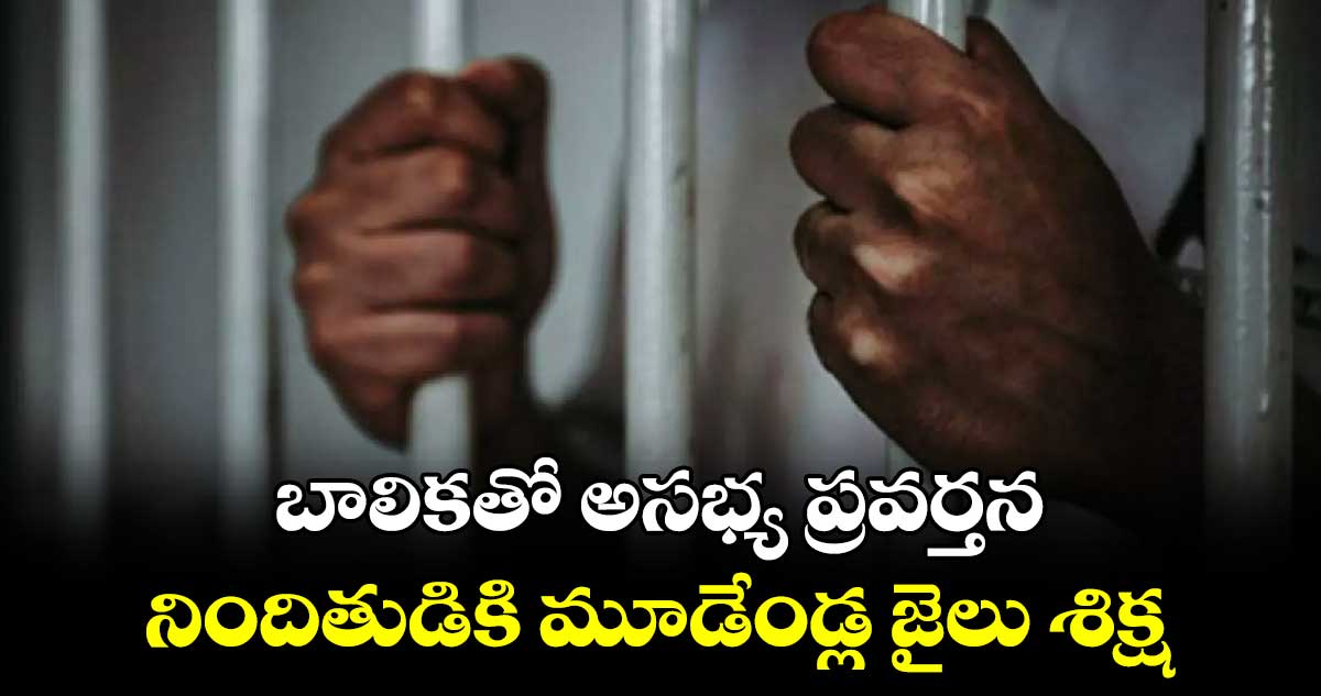 బాలికతో అసభ్య ప్రవర్తన..నిందితుడికి మూడేండ్ల జైలు శిక్ష