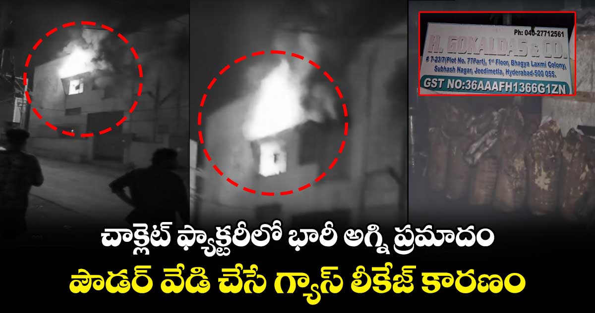 చాక్లెట్ ఫ్యాక్టరీలో భారీ అగ్ని ప్రమాదం.. పౌడర్‌ వేడి చేసే గ్యాస్ లీకేజ్ కారణం