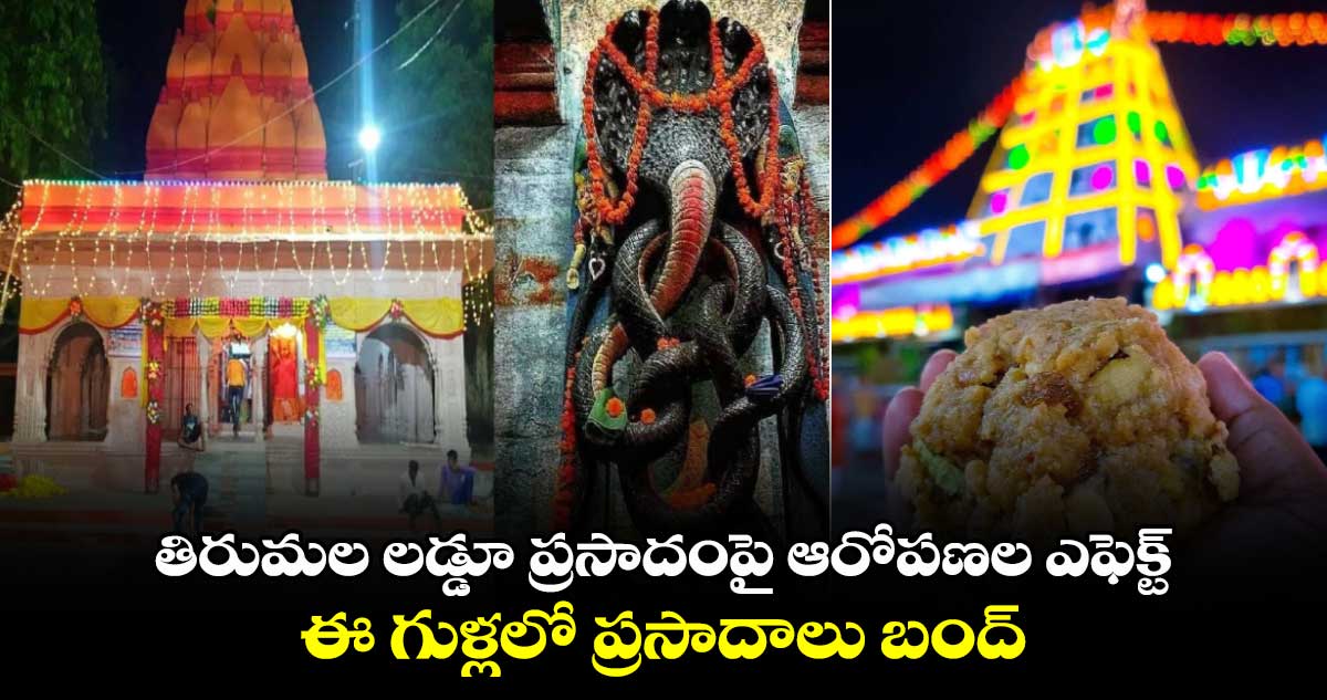 తిరుమల లడ్డూ ప్రసాదంపై ఆరోపణల ఎఫెక్ట్.. ఈ గుళ్లలో ప్రసాదాలు బంద్