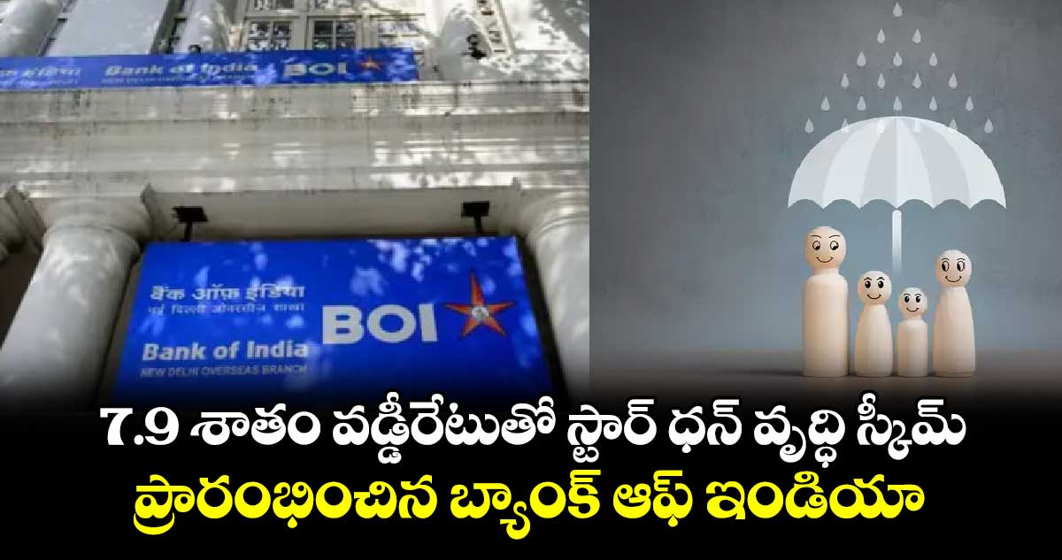 7.9 శాతం వడ్డీరేటుతో స్టార్ ధన్ వృద్ధి స్కీమ్ .. ప్రారంభించిన బ్యాంక్  ఆఫ్  ఇండియా