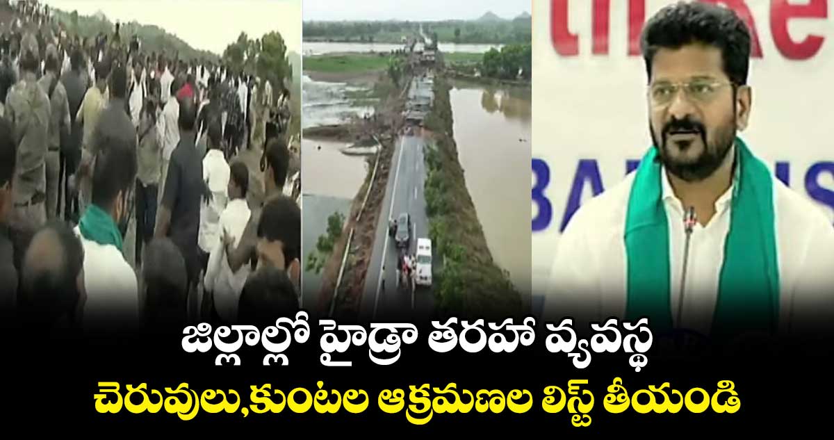 జిల్లాల్లో హైడ్రా తరహా వ్యవస్థ...  చెరువులు,కుంటల ఆక్రమణల లిస్ట్ తీయండి