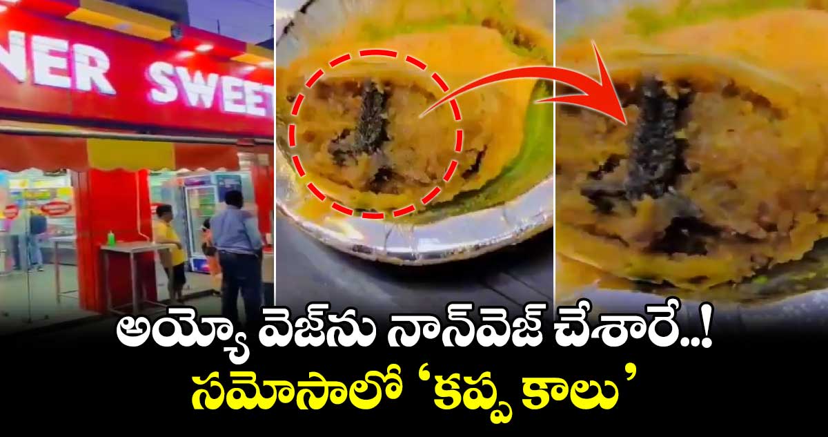 వీడియో: అయ్యో వెజ్‌ను నాన్‌వెజ్ చేశారే..!: సమోసాలో 'కప్ప కాలు'