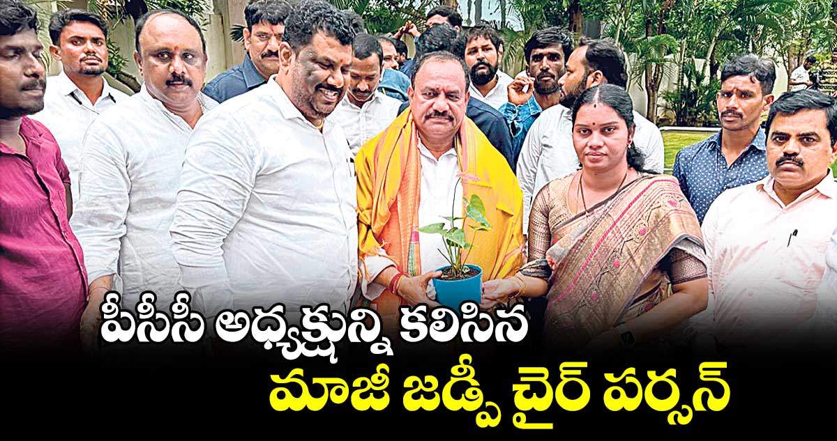  పీసీసీ అధ్యక్షున్ని కలిసిన మాజీ జడ్పీ చైర్​ పర్సన్