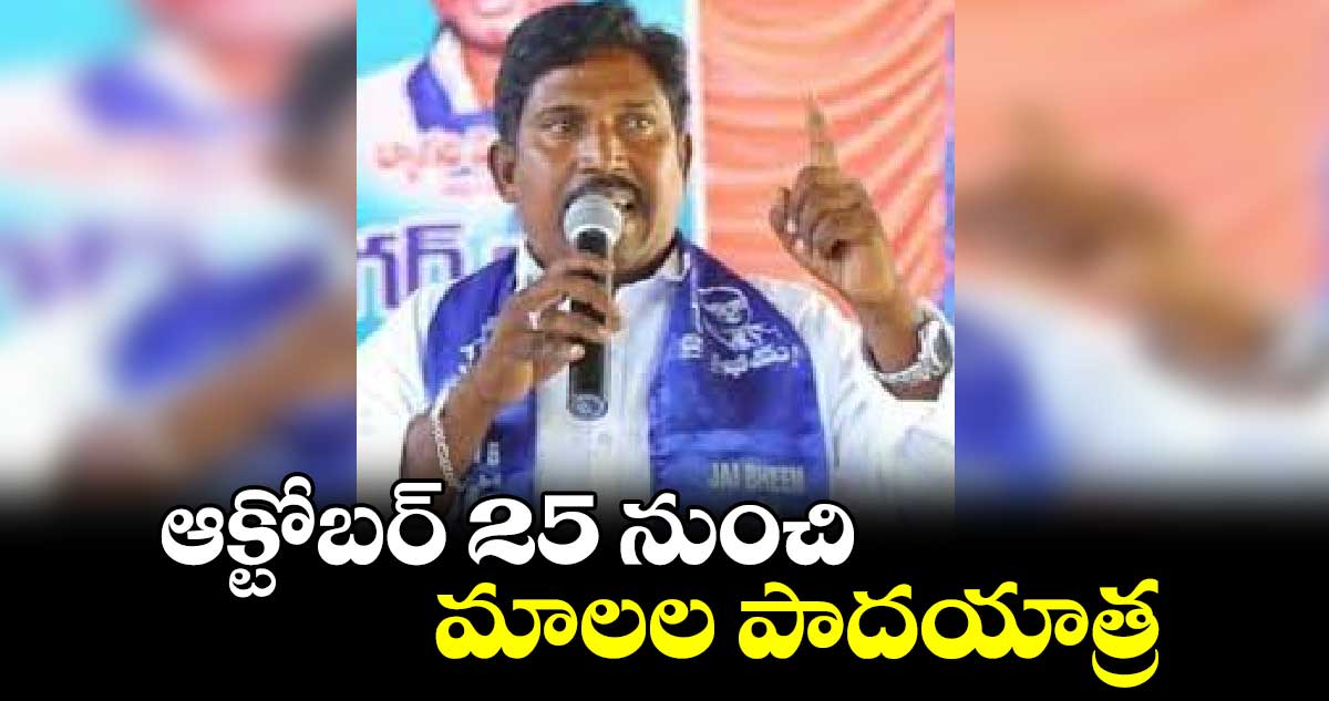 ఆక్టోబర్ 25 నుంచి మాలల పాదయాత్ర : పిల్లి సుధాకర్