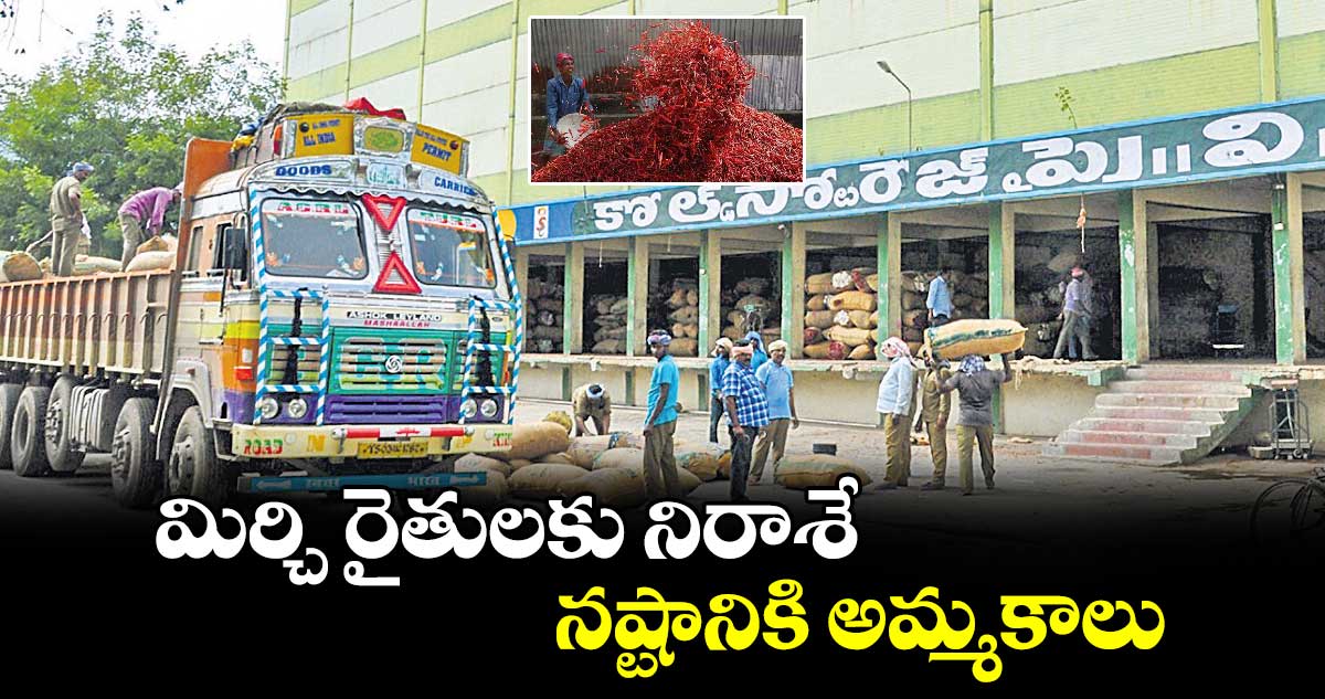 మిర్చి రైతులకు నిరాశే... నష్టానికి అమ్మకాలు 