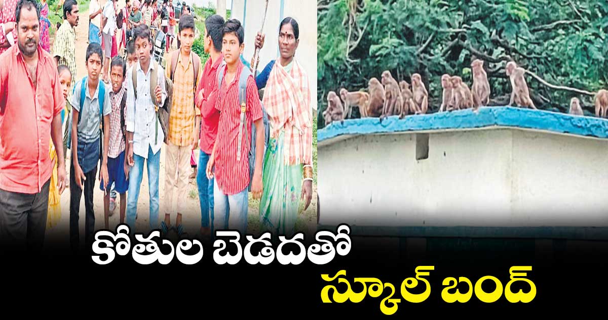 కోతుల బెడదతో స్కూల్​ బంద్