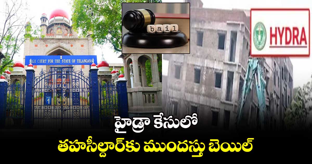 హైడ్రా కేసులో తహసీల్దార్​కు ముందస్తు బెయిల్‌ 