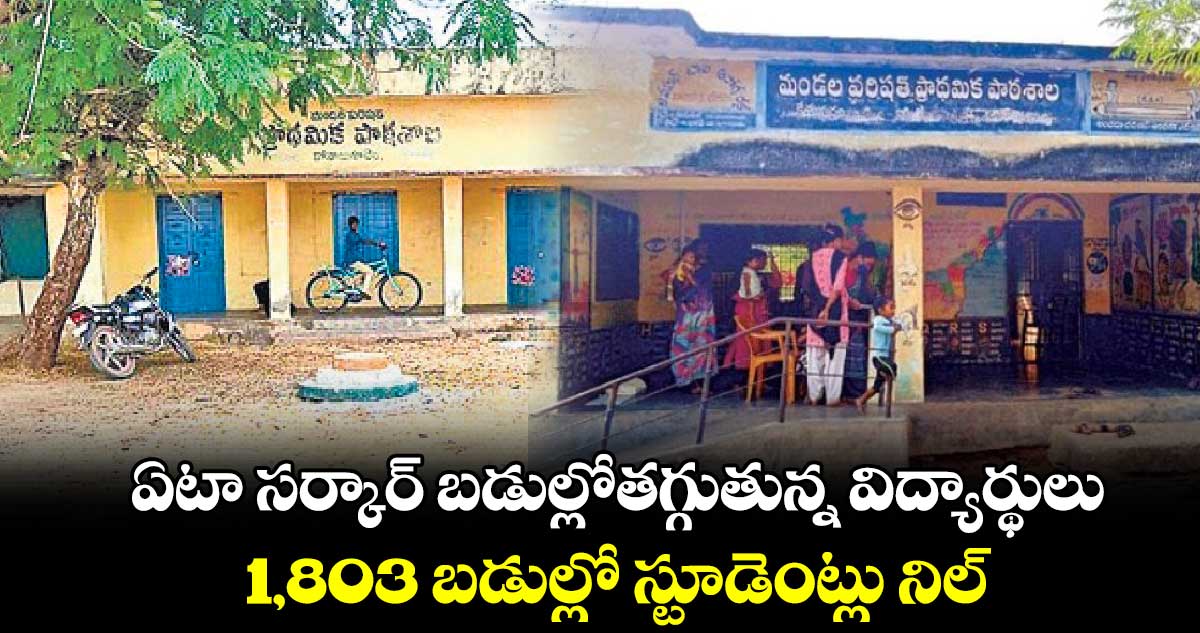 ఏటా సర్కార్ బడుల్లోతగ్గుతున్న విద్యార్థులు : 1,803 బడుల్లో స్టూడెంట్లు నిల్   