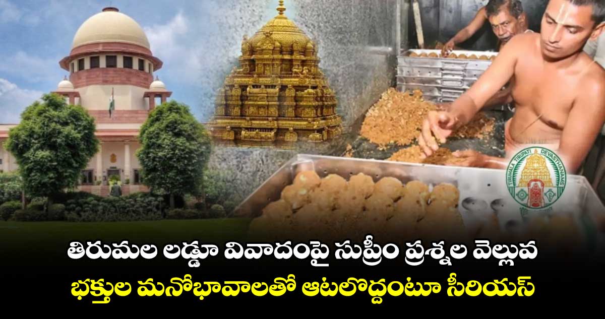 తిరుమల లడ్డూ వివాదంపై సుప్రీం ప్రశ్నల వెల్లువ.. భక్తుల మనోభావాలతో ఆటలొద్దంటూ సీరియస్.. 