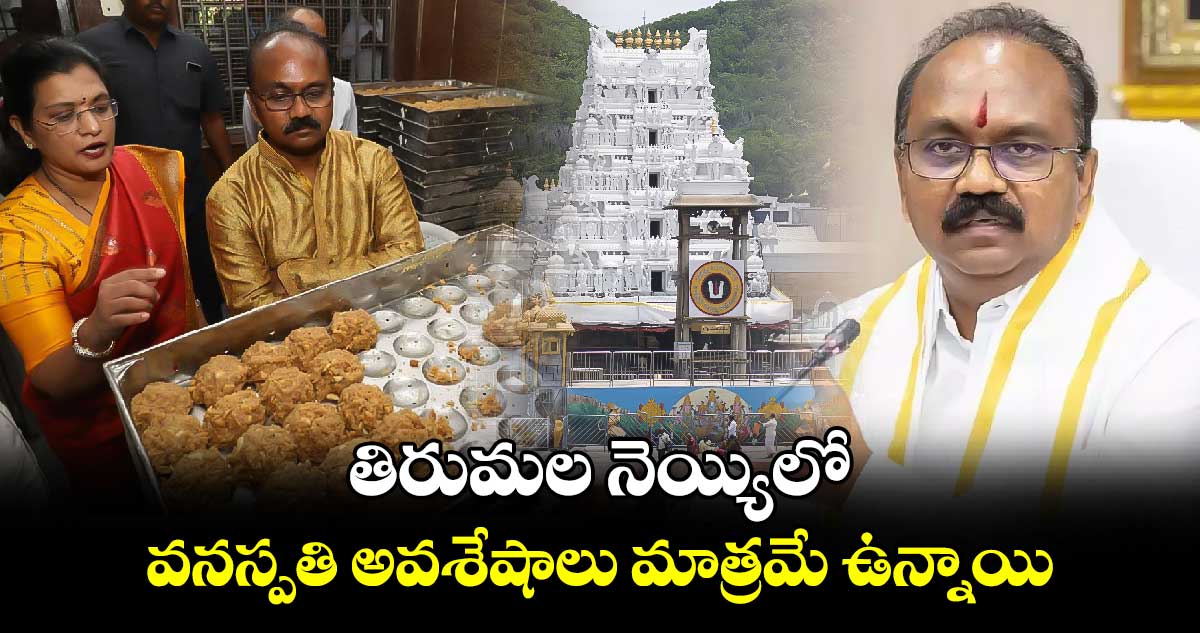 తిరుమల నెయ్యిలో వనస్పతి అవశేషాలు మాత్రమే ఉన్నాయి : టీటీడీ ఈవో వివరణ