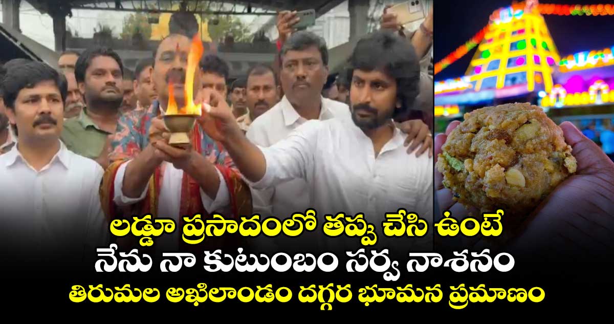 లడ్డూ ప్రసాదంలో తప్పు చేసి ఉంటే.. నేను నా కుటుంబం సర్వ నాశనం : తిరుమల అఖిలాండం దగ్గర భూమన ప్రమాణం