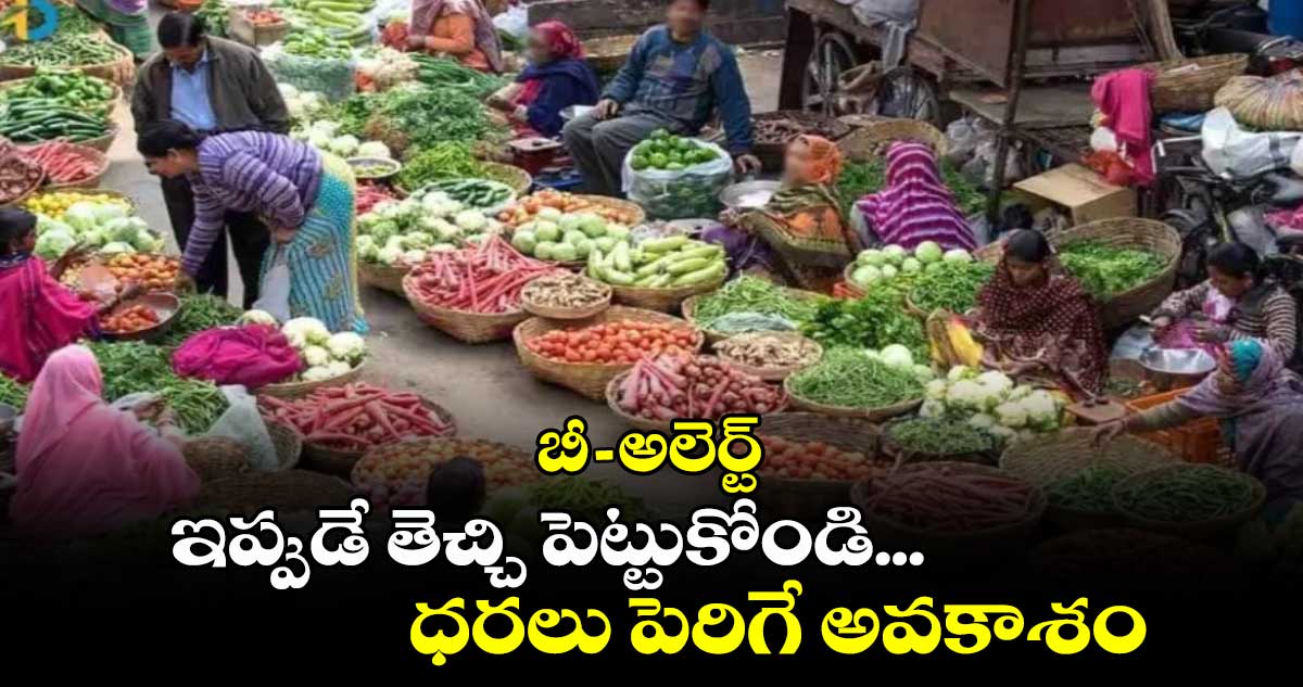 బీ-అలెర్ట్:  ఇప్పుడే తెచ్చి పెట్టుకోండి... ధరలు పెరిగే అవకాశం..