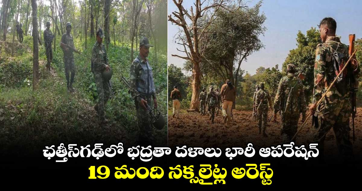 ఛత్తీస్‌గఢ్‌లో భద్రతా దళాలు భారీ ఆపరేషన్.. 19 మంది నక్సలైట్ల అరెస్ట్