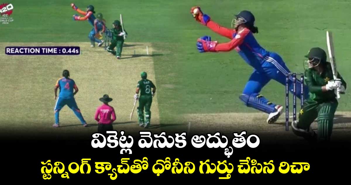 IND vs PAK, Women's T20 World Cup 2024: వికెట్ల వెనుక అద్భుతం.. స్టన్నింగ్ క్యాచ్‌తో ధోనీని గుర్తు చేసిన రిచా