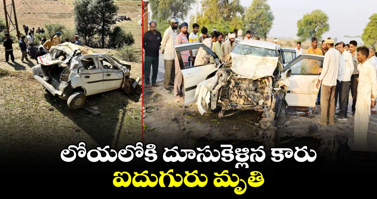 లోయలోకి దూసుకెళ్లిన కారు.. ఐదుగురు మృతి