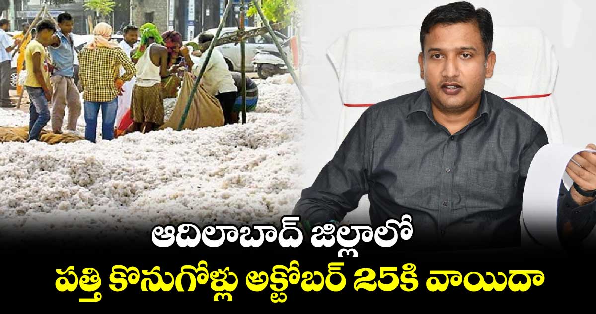 ఆదిలాబాద్ జిల్లాలో పత్తి కొనుగోళ్లు అక్టోబర్ 25కి వాయిదా : కలెక్టర్ రాజర్షి షా