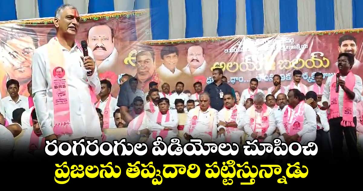 రంగరంగుల వీడియోలు చూపించి ప్రజలను తప్పుదారి పట్టిస్తున్నాడు : హరీశ్ రావు 