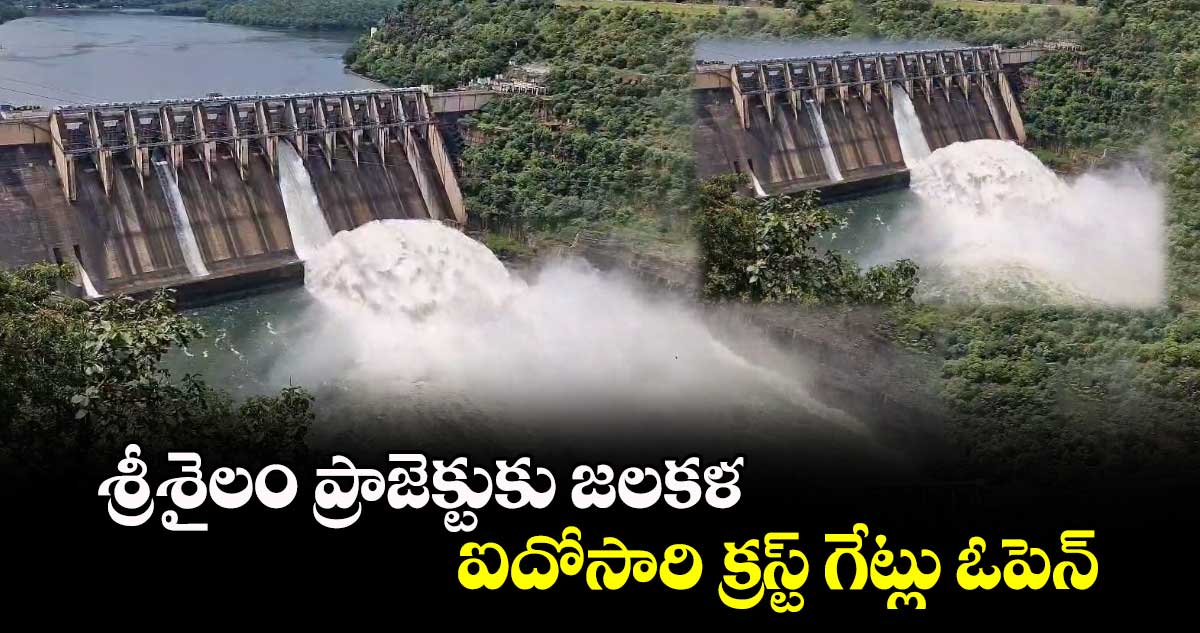 Srishailam project: శ్రీశైలం ప్రాజెక్టుకు జలకళ..ఐదోసారి క్రస్ట్ గేట్లు ఓపెన్ 