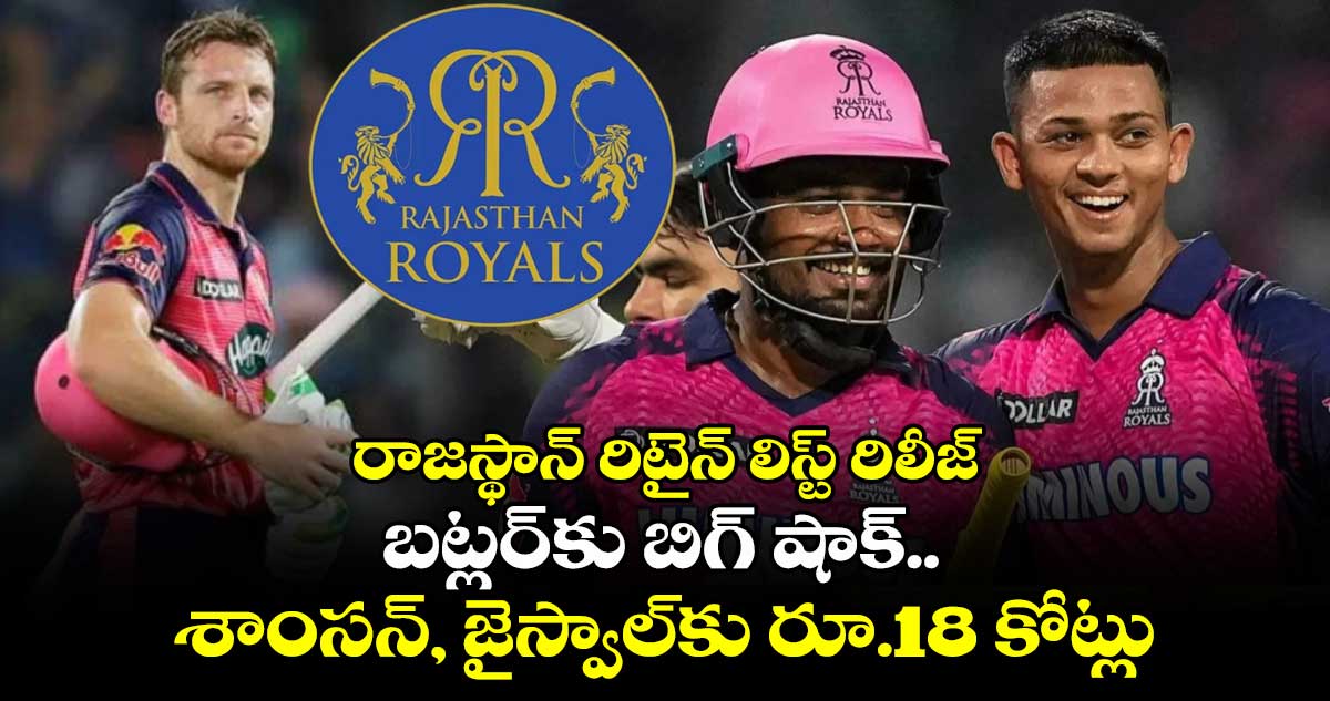 IPL Retention 2025: రాజస్థాన్ రిటైన్ లిస్ట్ రిలీజ్: బట్లర్‌కు బిగ్ షాక్.. శాంసన్, జైస్వాల్‌కు రూ.18 కోట్లు