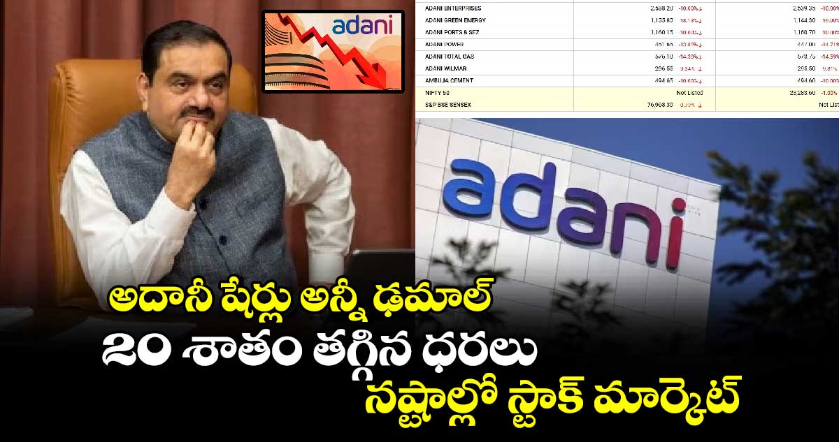 Adani Group Stock: అదానీ షేర్లు అన్నీ ఢమాల్.. 20 శాతం తగ్గిన ధరలు.. నష్టాల్లో స్టాక్ మార్కెట్