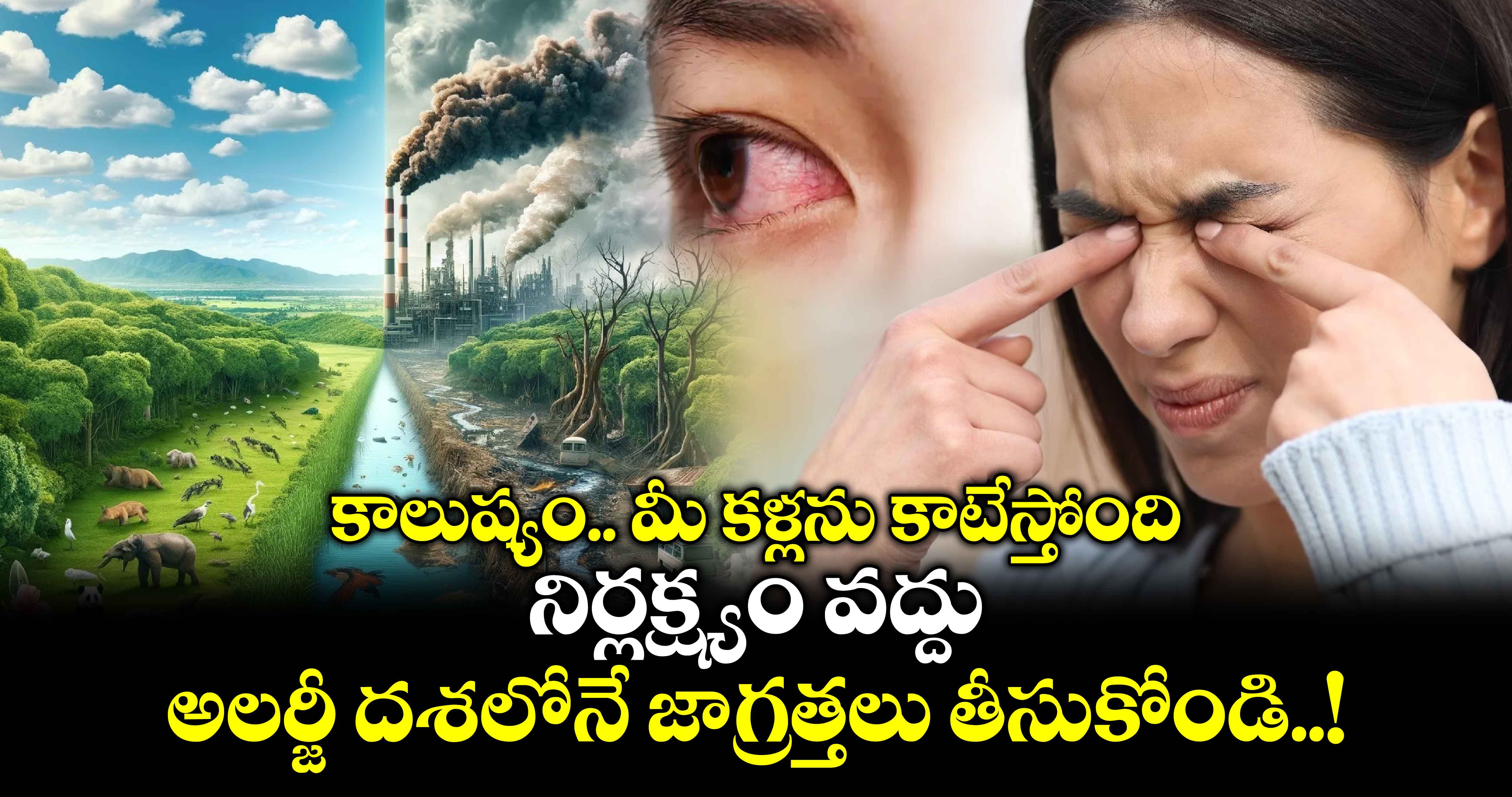 Health Alert : కాలుష్యం.. మీ కళ్లను కాటేస్తోంది.. నిర్లక్ష్యం వద్దు.. అలర్జీ దశలోనే జాగ్రత్తలు తీసుకోండి..!