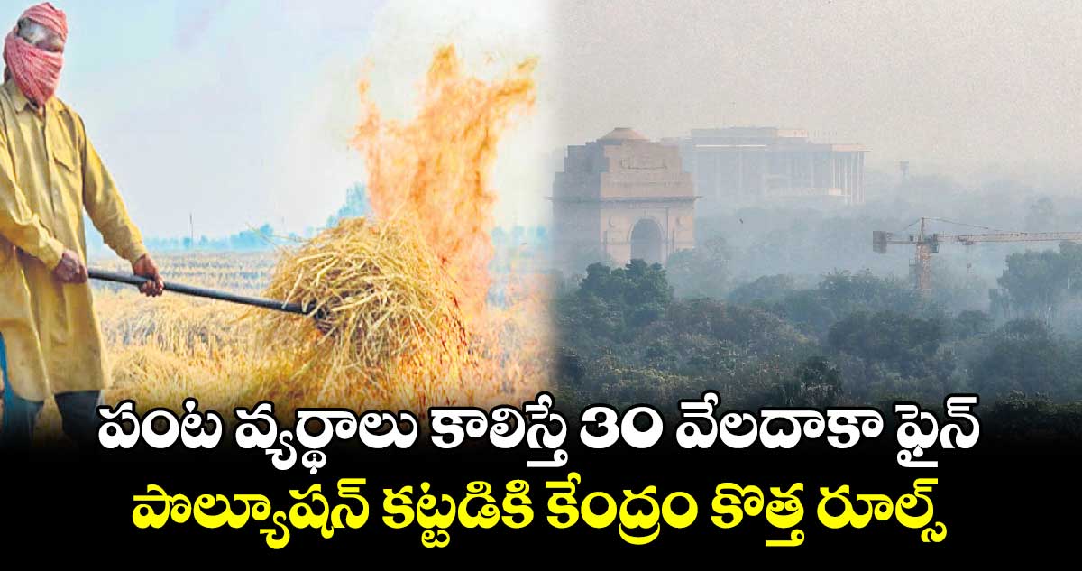 పంట వ్యర్థాలు కాలిస్తే 30 వేలదాకా ఫైన్‌.. పొల్యూషన్ కట్టడికి కేంద్రం కొత్త రూల్స్