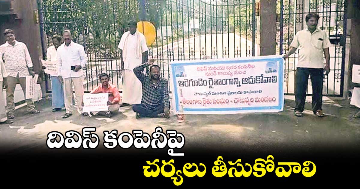 దివిస్ కంపెనీపై చర్యలు తీసుకోవాలి : రైతులు