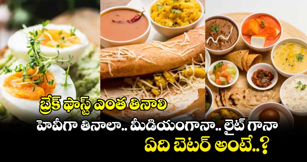 Good Health : బ్రేక్ ఫాస్ట్ ఎంత తినాలి.. హెవీగా తినాలా.. మీడియంగానా.. లైట్ గానా.. ఏది బెటర్ అంటే..?