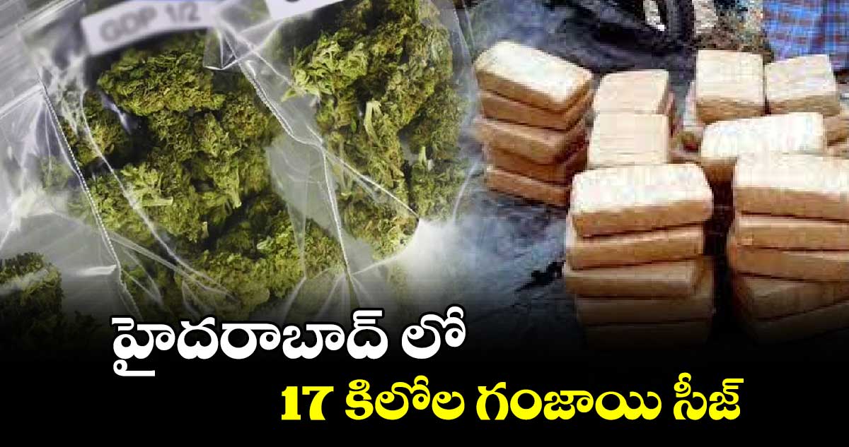 హైదరాబాద్ లో 17 కిలోల గంజాయి సీజ్