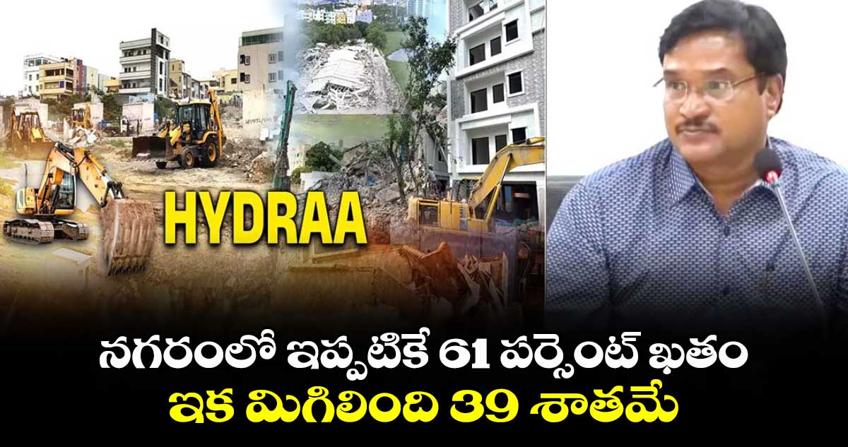 ఇప్పటికే 61 పర్సెంట్ ఖతం.. ఇక మిగిలింది 39 శాతమే: హైడ్రా కమిషనర్ రంగనాథ్