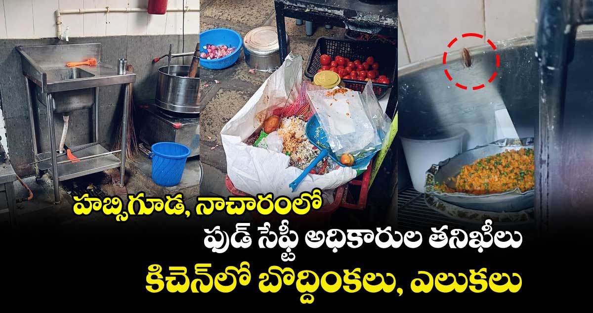 హబ్సిగూడ, నాచారంలో ఫుడ్ సేఫ్టీ అధికారుల తనిఖీలు.. కిచెన్‎లో బొద్దింకలు, ఎలుకలు