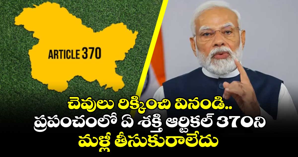 చెవులు రిక్కించి వినండి.. ప్రపంచంలో ఏ శక్తి ఆర్టికల్ 370ని మళ్లీ తీసుకురాలేదు: ప్రధాని మోడీ