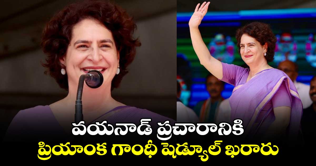 వయనాడ్ ప్రచారానికి ప్రియాంక గాంధీ షెడ్యూల్ ఖరారు