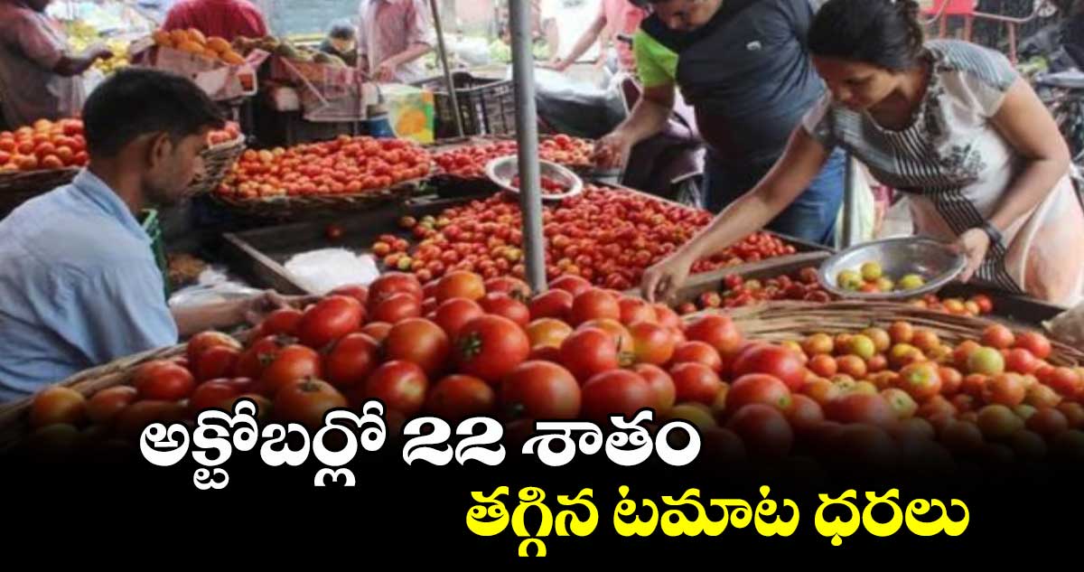  అక్టోబర్లో 22 శాతం తగ్గిన టమాట ధరలు