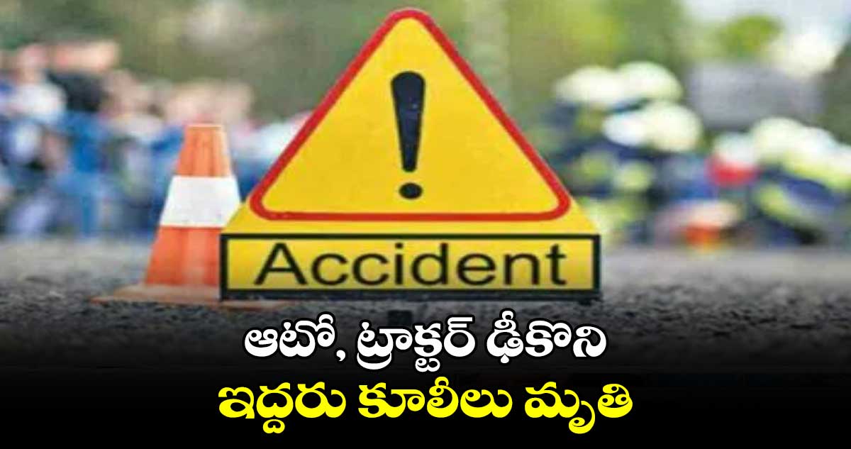 ఆటో, ట్రాక్టర్  ఢీకొని ఇద్దరు కూలీలు మృతి