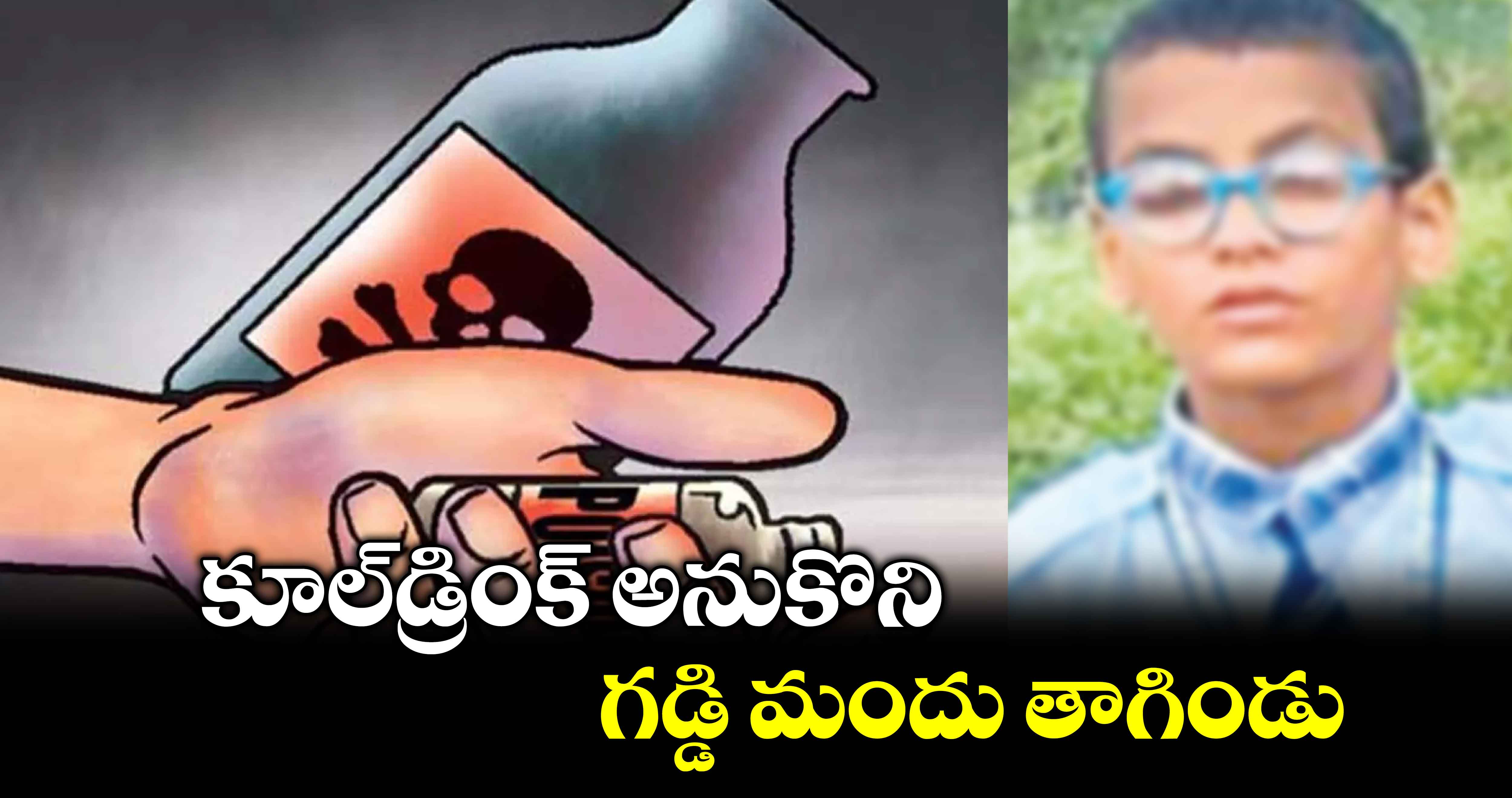 కూల్​డ్రింక్​ అనుకొని గడ్డి మందు తాగిండు