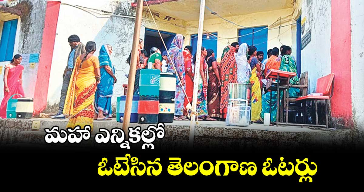 మహా ఎన్నికల్లో ఓటేసిన తెలంగాణ ఓటర్లు