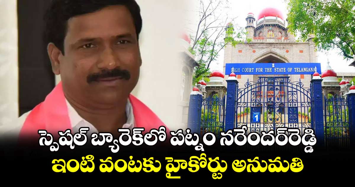 స్పెషల్‌‌‌‌ బ్యారెక్‌‌లో పట్నం నరేందర్‌‌రెడ్డి..ఇంటి వంటకు హైకోర్టు అనుమతి