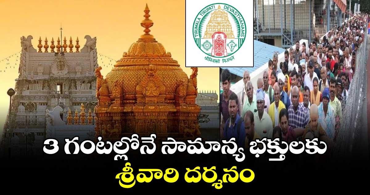 తిరుమల సమాచారం : 3 గంటల్లోనే సామాన్య భక్తులకు శ్రీవారి దర్శనం