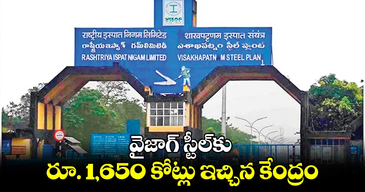 వైజాగ్ స్టీల్​కు రూ. 1,650 కోట్లు ఇచ్చిన కేంద్రం 