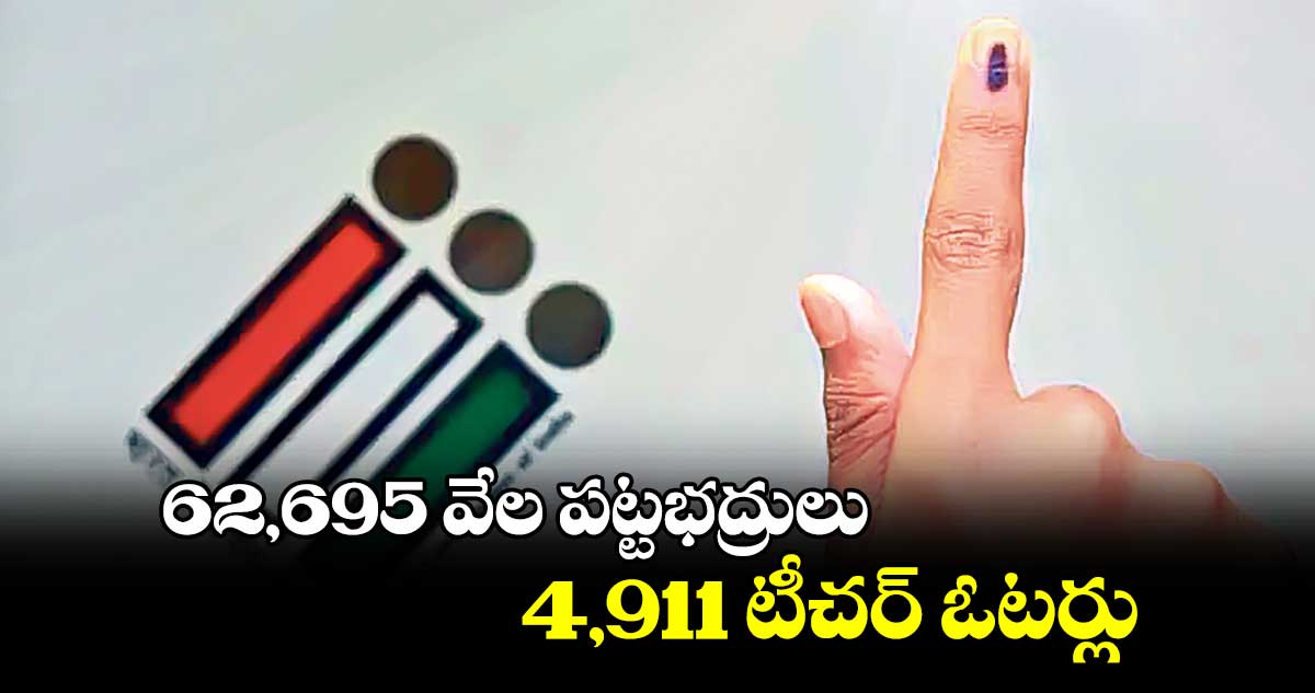 62,695 వేల పట్టభద్రులు.. 4,911 టీచర్ ఓటర్లు