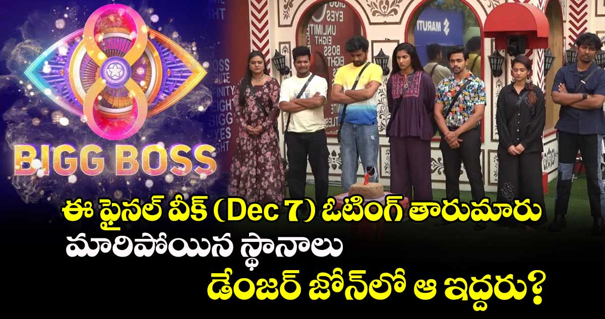 Bigg Boss: ఈ ఫైనల్ వీక్ (Dec 7) ఓటింగ్ తారుమారు.. మారిపోయిన స్థానాలు.. డేంజర్ జోన్‌లో ఆ ఇద్దరు?