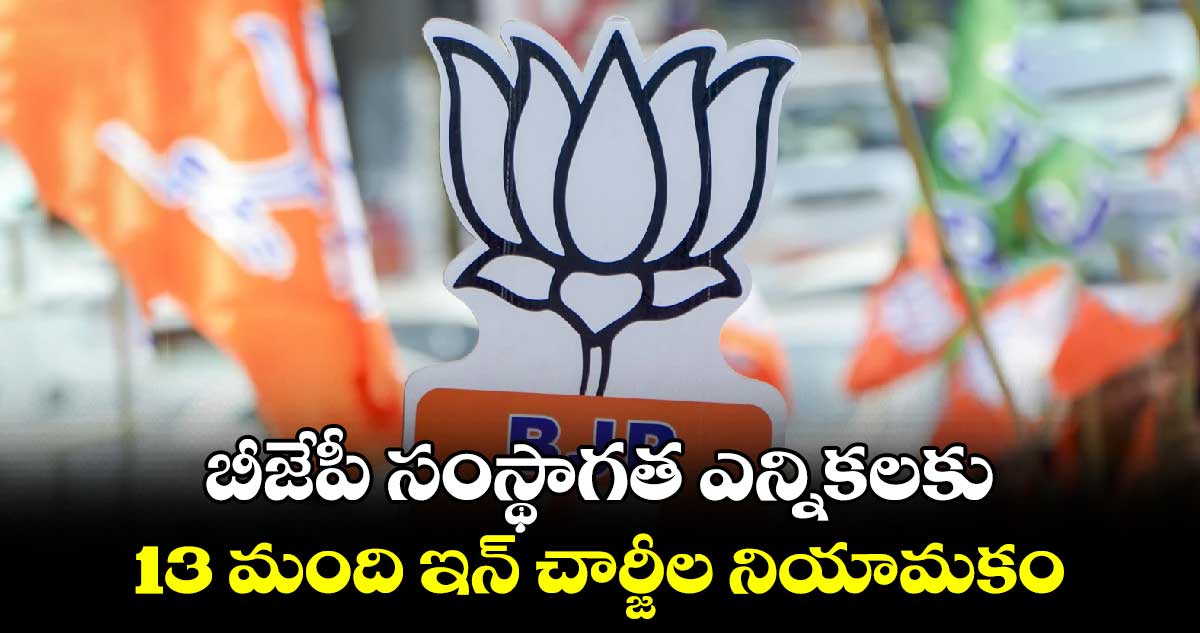 బీజేపీ సంస్థాగత ఎన్నికలకు 13 మంది ఇన్ చార్జీల నియామకం