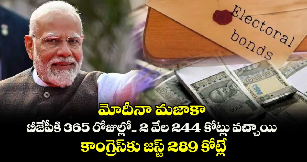 మోదీనా మజాకా : బీజేపీకి 365 రోజుల్లో.. 2 వేల 244 కోట్లు వచ్చాయి.. కాంగ్రెస్ కు జస్ట్ 289 కోట్లే..