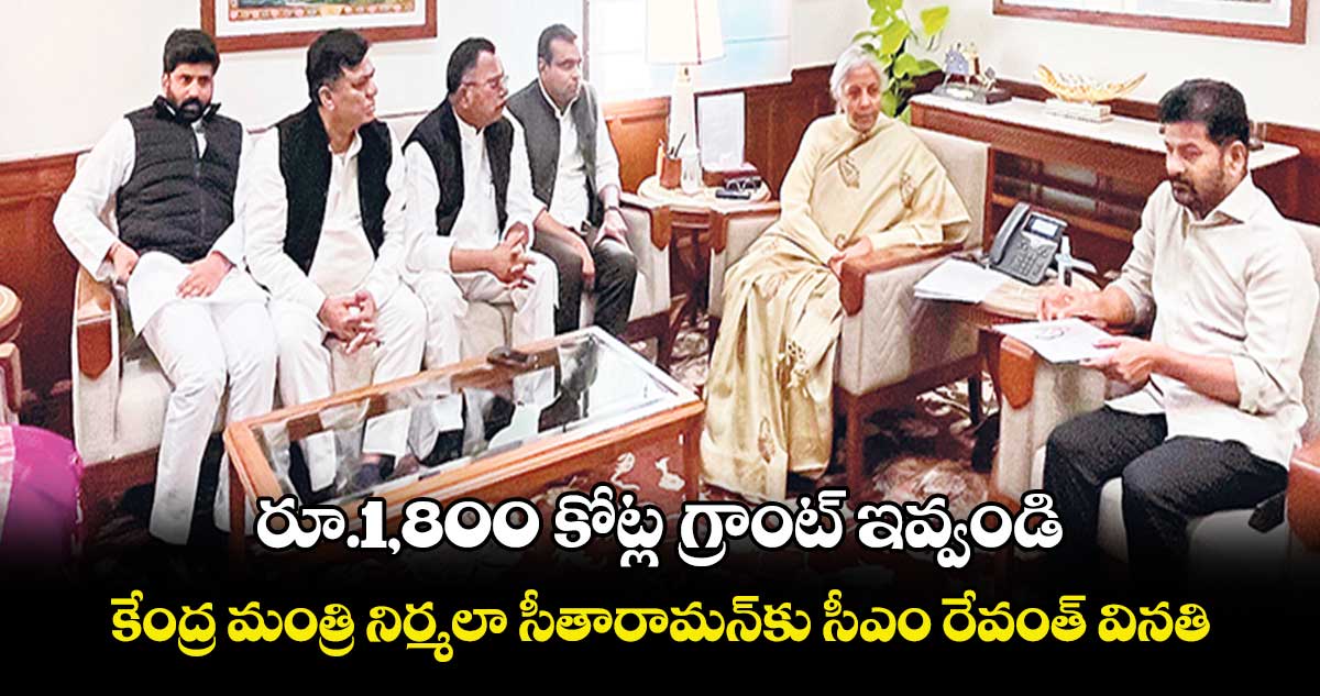 రూ.1,800 కోట్ల గ్రాంట్​ ఇవ్వండి: కేంద్ర మంత్రి నిర్మలా సీతారామన్​కు సీఎం రేవంత్​ వినతి