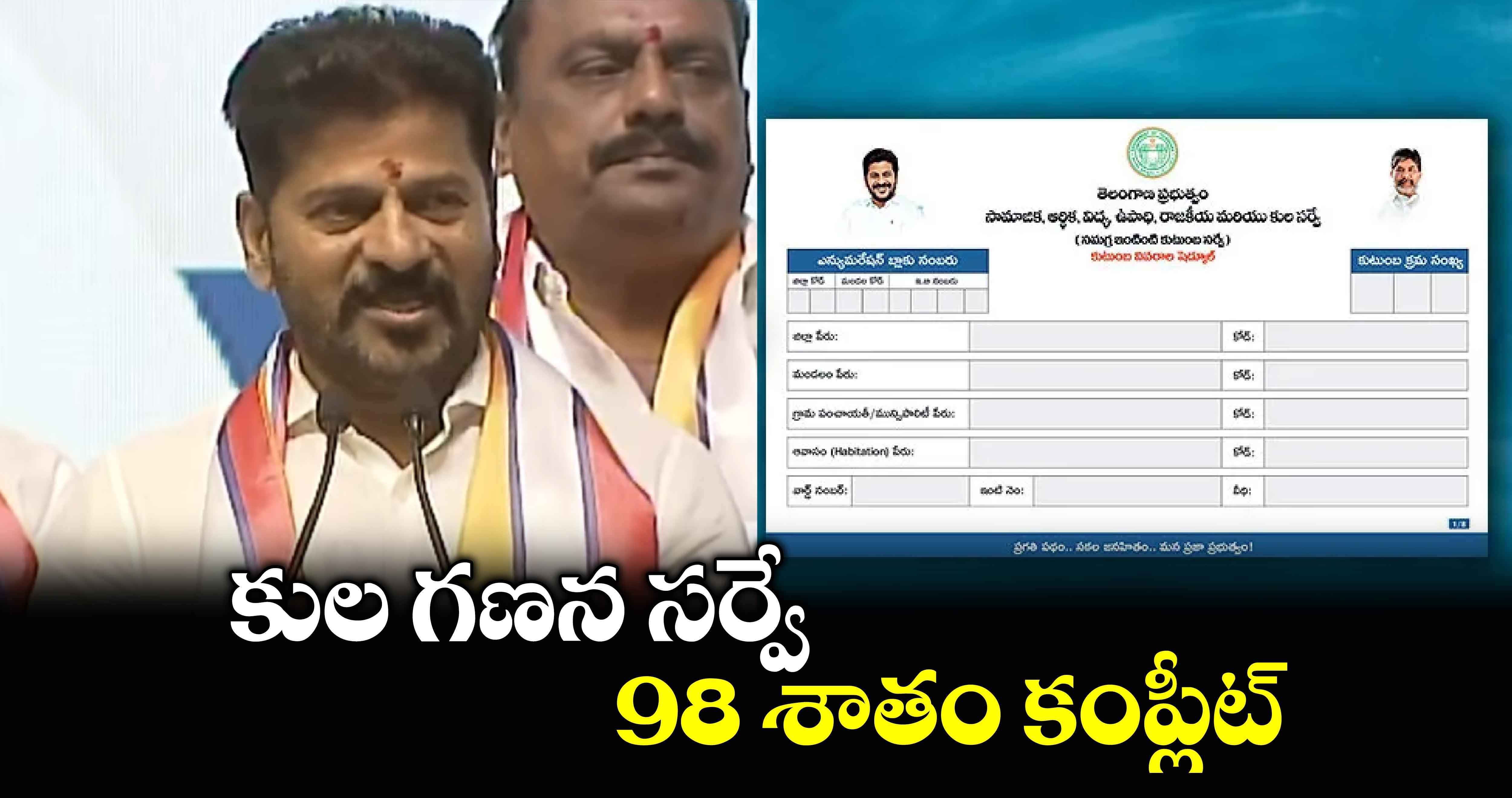 కుల గణన సర్వే 98 శాతం కంప్లీట్: సీఎం రేవంత్ రెడ్డి