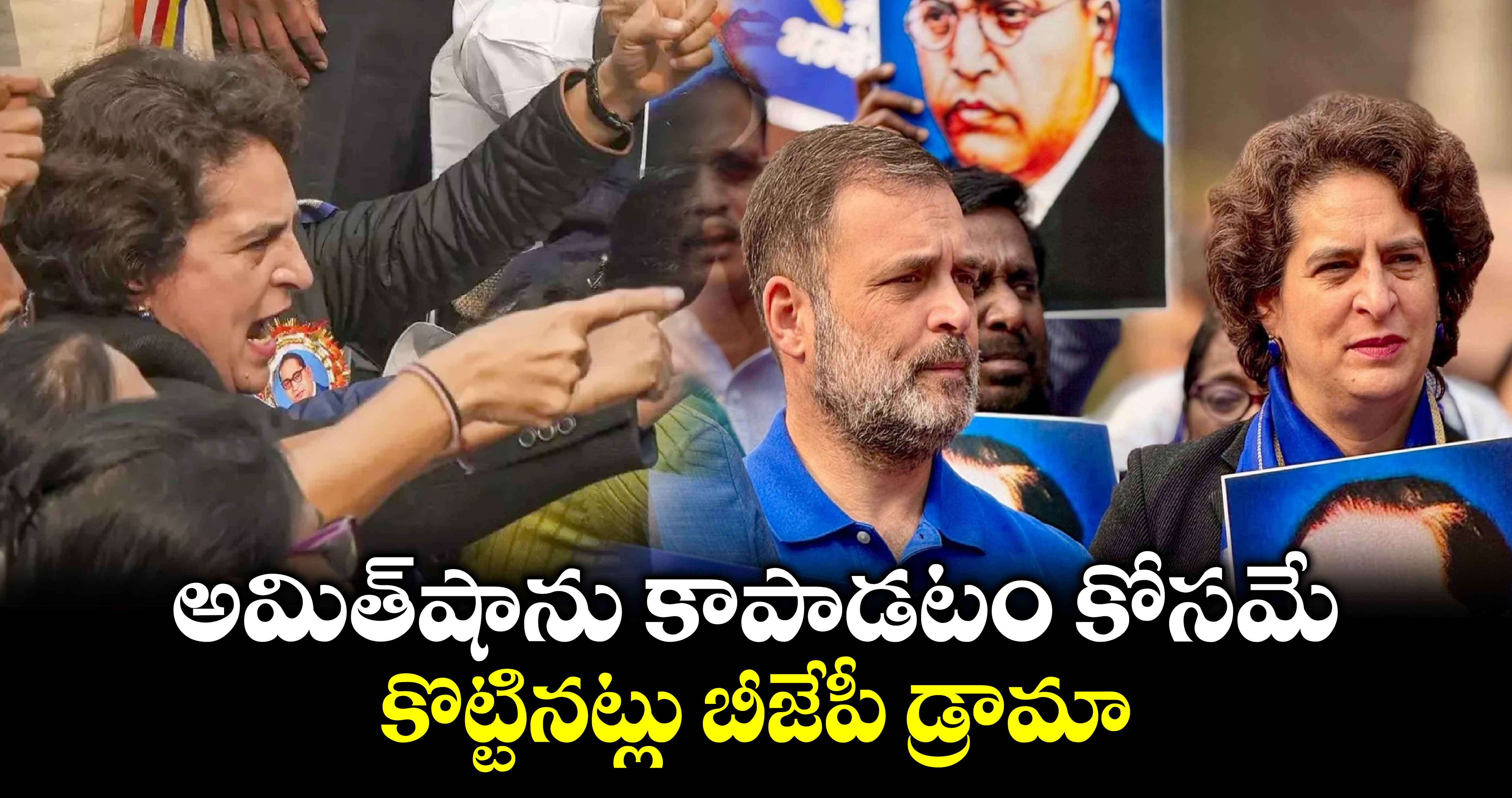 అమిత్⁬షాను కాపాడటం కోసమే..కొట్టినట్లు బీజేపీ డ్రామా: ఎంపీ ప్రియాంక గాంధీ