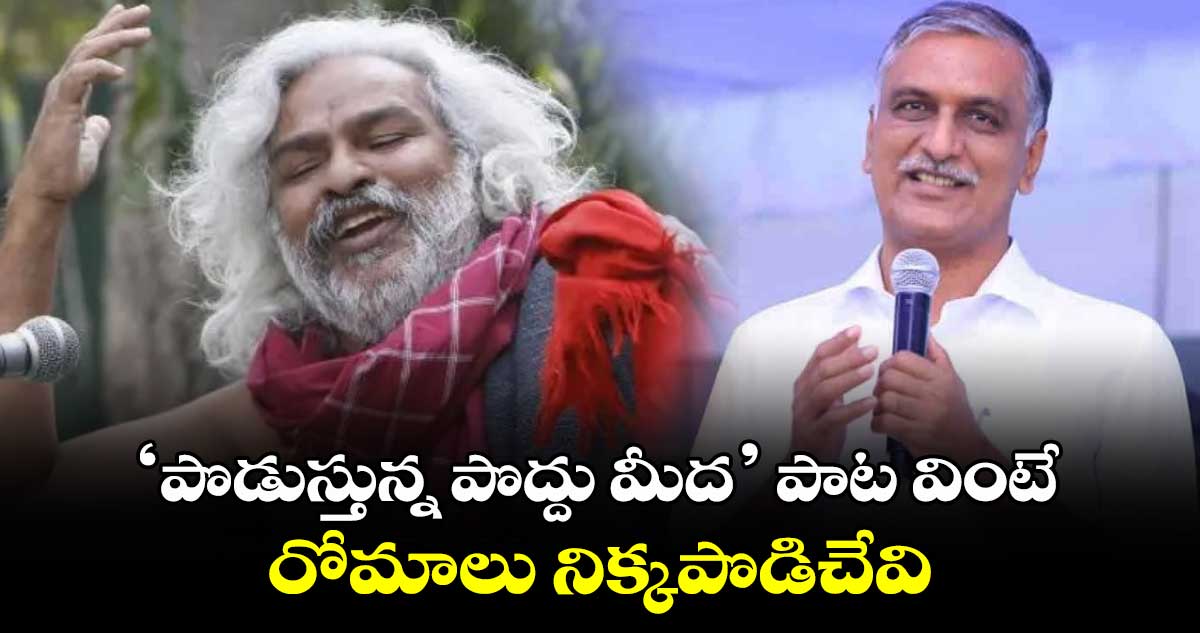 ‘పొడుస్తున్న పొద్దు మీద’ పాట వింటే రోమాలు నిక్కపొడిచేవి: హరీష్ రావు