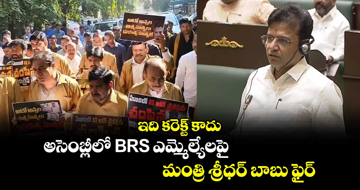 ఇది కరెక్ట్ కాదు.. అసెంబ్లీలో BRS ఎమ్మెల్యేలపై మంత్రి శ్రీధర్ బాబు ఫైర్